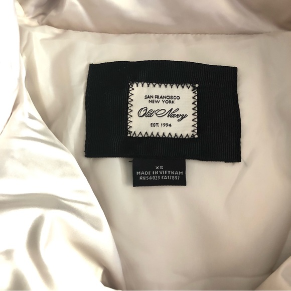 Old Navy Ivory Satin Down Feather Puffer Jacket - Picture 2 of 8